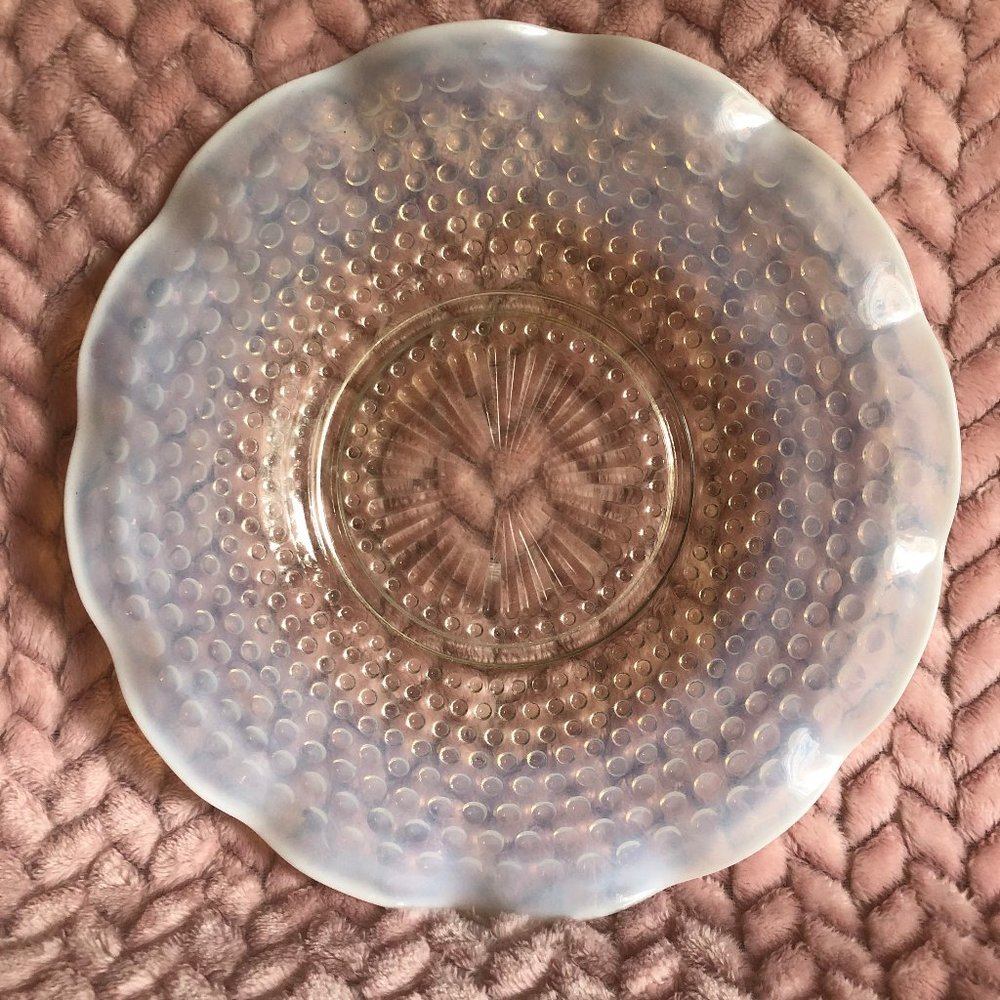 Hob Nob Milk Glass Edged Cake Plate
